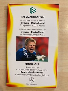 VIP Programm DFB Länderspiel 7.9.2002 Litauen Deutschland