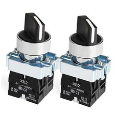 (Pack of 2) 22mm 3 Position Selector Switch Maintained 3 Position Maintained
