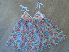Victoria s Secret Sheer Chiffon Babydoll Mini Dress Nightie Size M Roses Bows