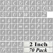 2 Inch Alphabet Letter Stencils for Painting - 70 Pack Letter and Number Sten...