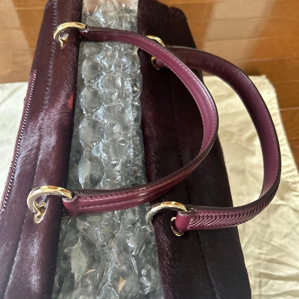 Bolso de Mano Salvatore Ferragamo Halaco Auténtico Borgoña Mujer Italia 126256 Foto 2 de 4