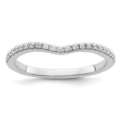 14K Weißgold 1/4 Karat Diamant konturiert komplett Ehering - Größe 7