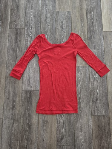 Chemise légère Hollister vintage rouge col V manches 3/4 Y2K années 2000 M - Photo 3 sur 3