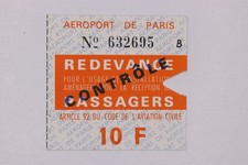 FRANCE 10F ARTICLE 92 REVENUE STAMP AIRPORT DEPARTURE TAX USED