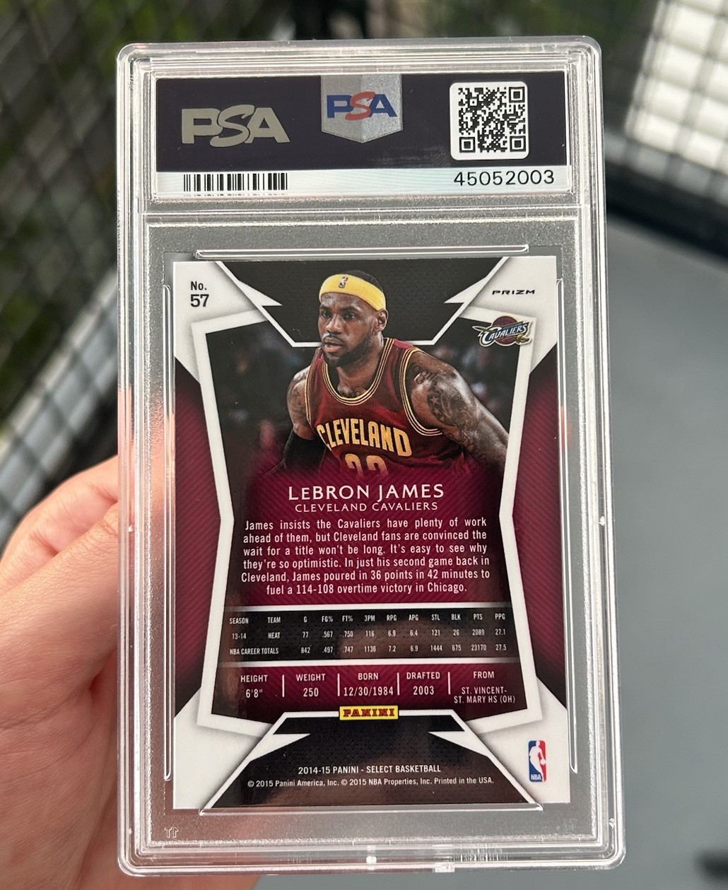 2014 Select LeBron James Purple White Prizm #57 PSA 10 Gem Mint *(READ)* view 2