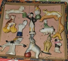 CIRCA 1950'S CIRCUS CAKE TOPPER SET 12 PCS - JAPAN IN OVP - J.L. CO.
