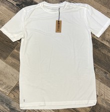 New NoBull Men's White Crewneck Short Sleeve Fitted Performance T-Shirt M