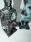 Vintage Asian Warrior Figurines Pair Bronze Finish Terracotta Army Style — photo 7