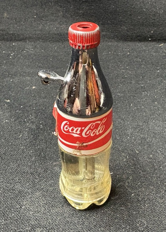 Rare 3" Chrome Top / Glass Bottom Coca Cola Bottle Lighter