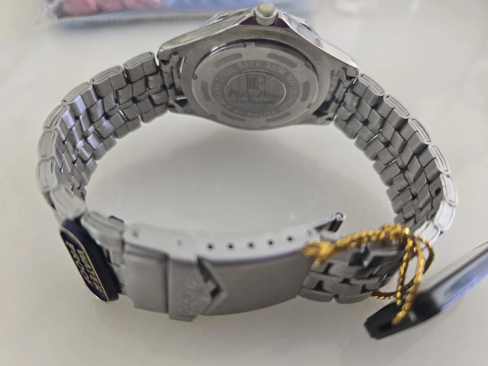 Nuevo de Lote Antiguo Philip Persio Iluminador Reloj Hombre Acero Inoxidable Buzo Rojo Negro Foto 3 de 4