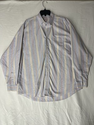 Brooks Brothers 346 XL The Original Polo Shirt All Cotton Button Down Pin Strip