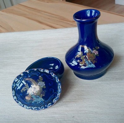 3tlg. Set''Fasan '',kobaltblau,10,5cm/4,5cm Höhe 