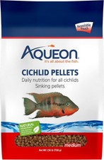 Aqueon Medium Cichlid Pellets 25 oz Slow Sinking Fish Food New