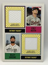 2025 Topps Heritage Dual Relic Colt Keith & Riley Greene #DPMCR-KG (MEM)
