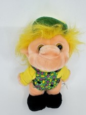 Vintage 1992 Trolio soft Troll doll stuffed animal plush 10" Chosun Yellow hair