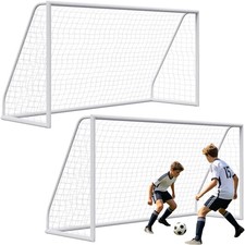 Set of 2 Portable 8' x 5' Soccer Goal for Backyard Heavy Duty PVC Frame with Net