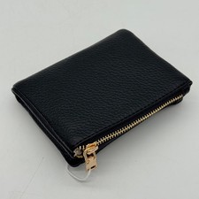 Image of RFID Protected Purse Faux Leather Folded Twin Zipped Coin Pockets, Card Slots
