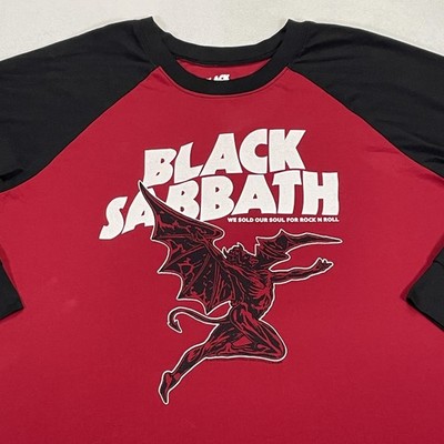 Black Sabbath Shirt Womens 3 Red Raglan Long Sleeve Band Tee Life Clothing Co