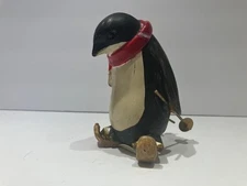 Tii Collection Resin Penguin Figurine with Skis & Poles Red Scarf