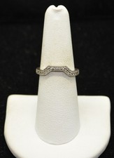 Sterling Silver Clear Gems Band Ring SZ 7.25 FMD985