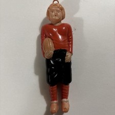 CELLULOID VINT FOOTBALL PLAYER BLOW-MOLDED ORNAMENT FIGURINE JAPAN 4-1/2" HIGH