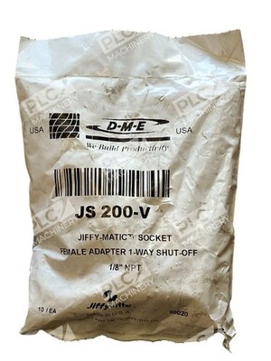 D-M-E Jiffy Matic Socket Female Adapter 1 Way Shut Off 1/8'' (Bag of 10) JS 200-V
