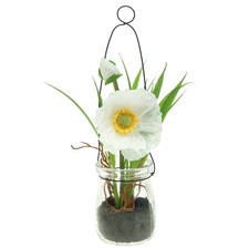 Künstliche Mohnblume im Glas hängend Frühl...