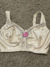 NEW Bali Satin Wireless 3364 Unlined Full Coverage Minimizer Ivory Bra 36DD
