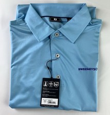FootJoy Polo Shirt Men  s Size L Light Blue Sky Golf Performance Solid Logo NWT