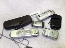 Vintage MINOX A Spy Camera w/ Meter, Cases & Roll of Expired Unused Agfapan FILM