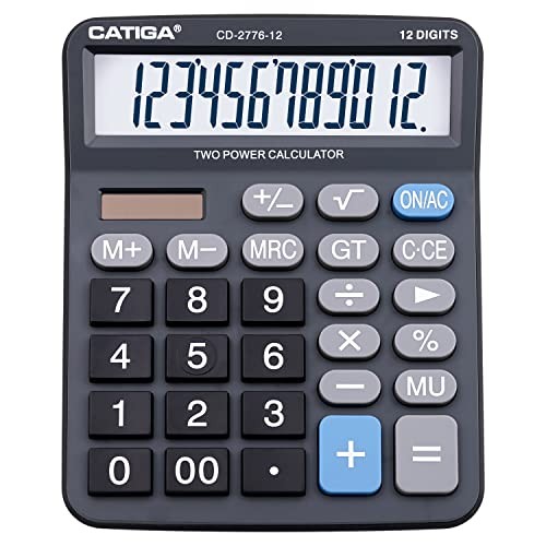 Premium Commercial 12-Digit Large Desktop Calculator with Huge 5-Inch LCD - Picture 2 of 8