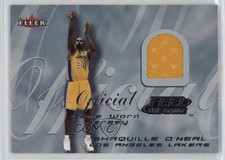 2000-01 Fleer Tradition Feel the Game Worn Shaquille O'Neal (Yellow Uniform) jg5