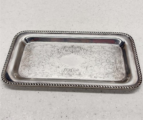Vintage Sheffield silver co silver plate rope edged tray