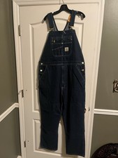 Carhartt Men's 38x32 Model OR4672-M Loose Fit Denim Bib Overall NWT