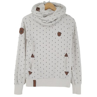 Naketa no Pullover Hoodie White Cotton Classic Logo Regular Fit Women Zc6 Size S