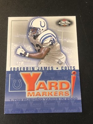 2002 Fleer Box Score Yard Markers Edgerrin James #5YM HOF