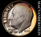 1998-S Roosevelt Dime- Silver- Choice Gem Proof Luster- No Reserve #K382