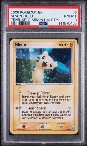 2006 POKEMON EX TRAINER KIT 2 MINUN HALF DECK #6 MINUN-HOLO PSA 8