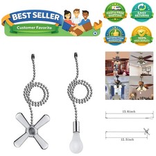 Ceiling Fan Pull Chain, 2pcs 3mm Diameter Beaded Ball Fan Pull Chain , 13.6 I...