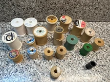 20 Vtg Empty Wood Styrofoam Plastic Sewing Thread Spools Different Brands Sizes