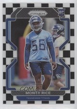 2021 Panini Prizm Rookie Black & White Checker Prizm Monty Rice #420 00jz