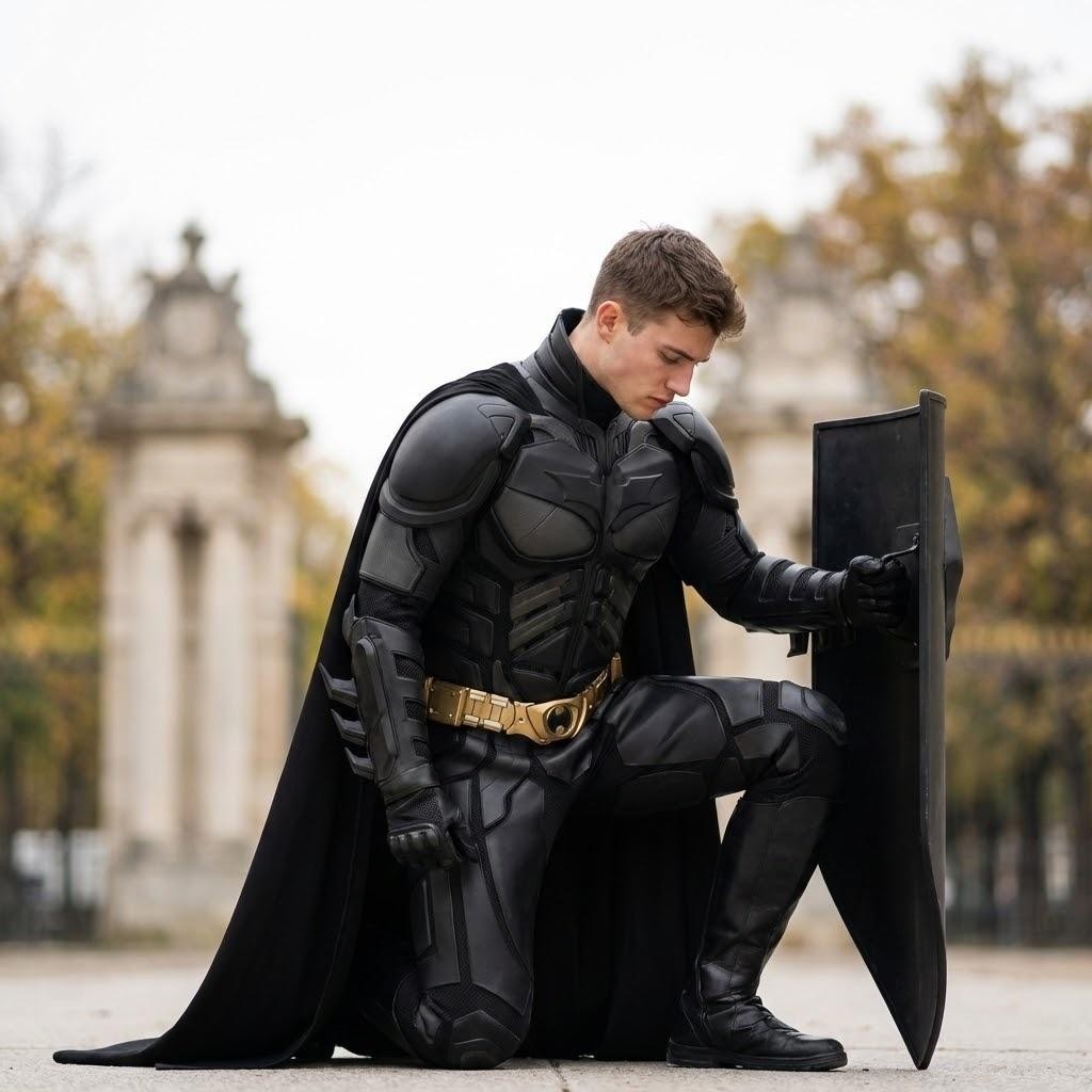 Disfraz de Batman Bruce Wayne El Caballero Oscuro se levanta traje con disfraces conjunto completo