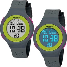 US Waterproof Digital Wristwatch LED Backlight Alarm Watch Sports for Men Women