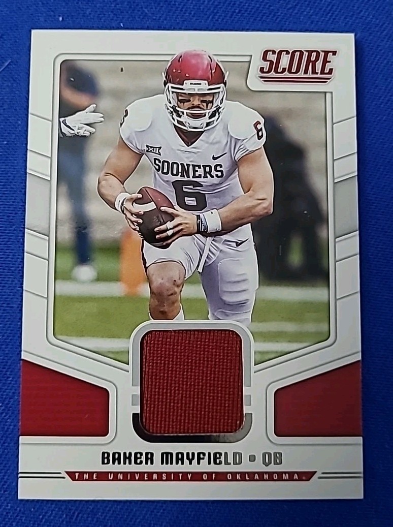 Baker Mayfield 2018 Score Rookie Game Used Jersey