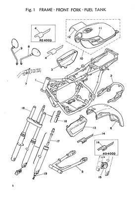 YAMAHA Parts Manual RD400 RD250 1977 Replacement Spares Catalog