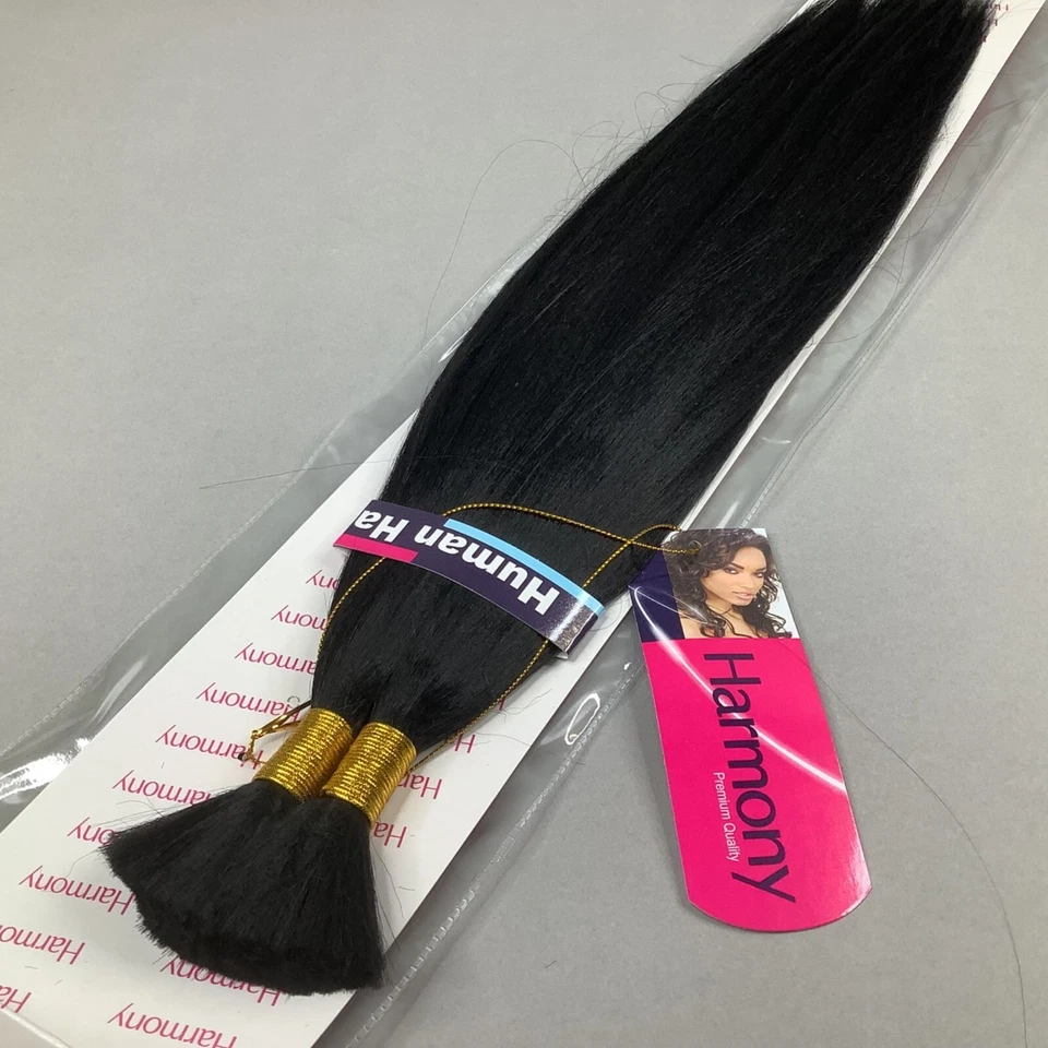 "2 paquetes de cabello mezcla micro trenzado a granel de yaki negro azabache de 18"" #1 de Harmony" Foto 3 de 4