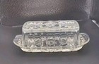 Vintage Anchor Hocking Clear Glass Star Of David Lidded Butter Keeper Dish