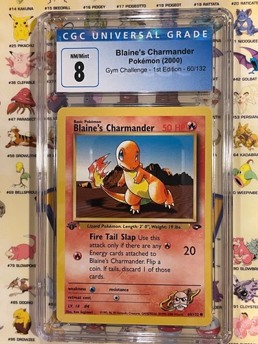 Blaine's Charmander ~ 1st Edition Gym Challenge ~ 60/132 ~ CGC 8 ~ Pokemon