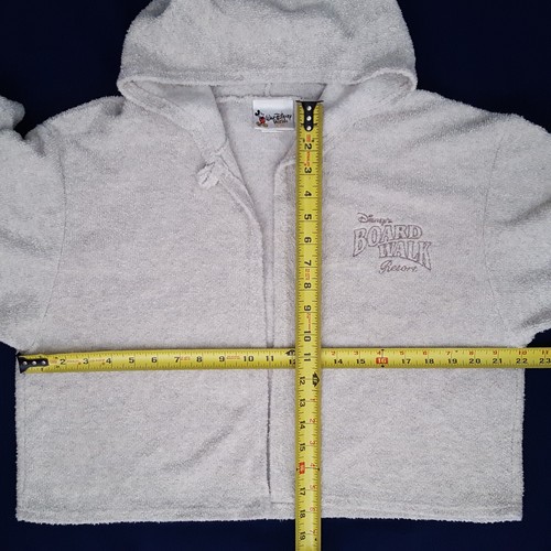 Vtg 1990s Disney's BoardWalk Resort Gray Sherpa Women's L/XL Cardigan Hoodie - Picture 11 of 11