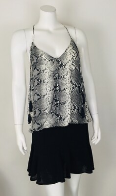 Elizabeth and James Women s Luella Halter Top NWT Python 100% Silk Small Lined